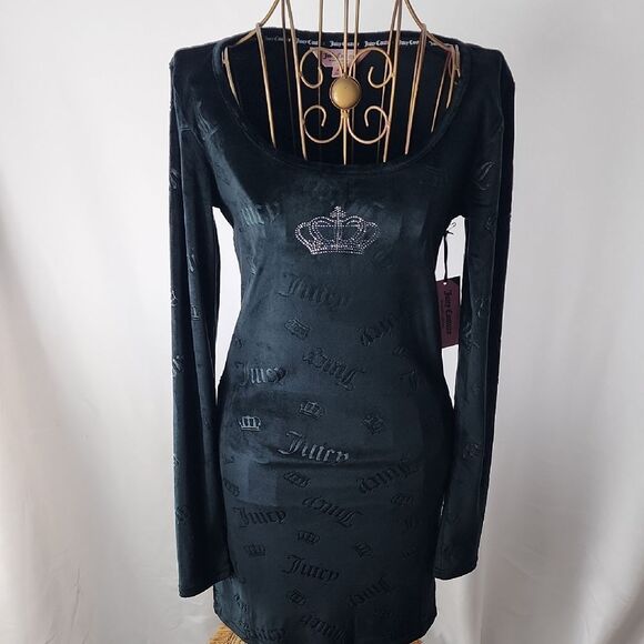 Juicy Couture Size S Nightgown Embossed Lettering Silver Studded Crown NWT - Picture 1 of 9